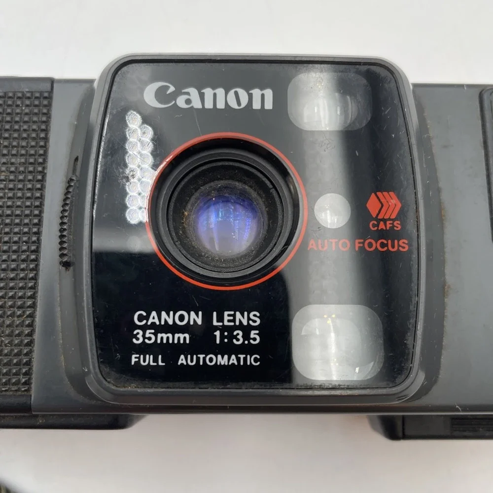 Vintage Canon Snappy 50 35mm Camera w/ Built-In Flash, Adjustable Strap READ